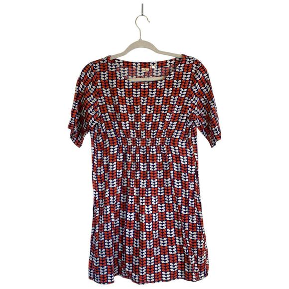 ORLA KIELY x Uniqlo Tunic Top Mini Dress Blue Orange White Geometric Size Medium - Picture 1 of 5